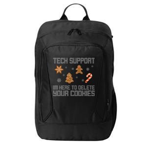 Tech Support I'm Here To Delete Your Cookies Funny Christmas City Backpack