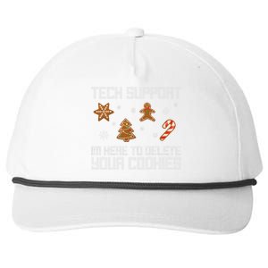 Tech Support I'm Here To Delete Your Cookies Funny Christmas Snapback Five-Panel Rope Hat