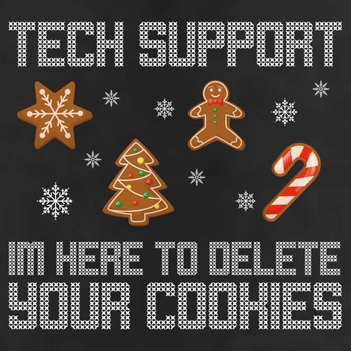 Tech Support I'm Here To Delete Your Cookies Funny Christmas Adult Drive Performance Visor
