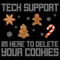 Tech Support I'm Here To Delete Your Cookies Funny Christmas Drawstring Bag