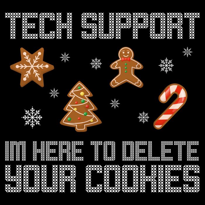 Tech Support I'm Here To Delete Your Cookies Funny Christmas Drawstring Bag