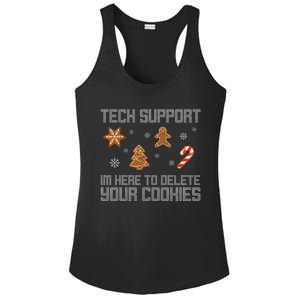 Tech Support I'm Here To Delete Your Cookies Funny Christmas Ladies PosiCharge Competitor Racerback Tank