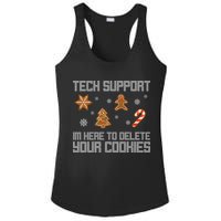 Tech Support I'm Here To Delete Your Cookies Funny Christmas Ladies PosiCharge Competitor Racerback Tank