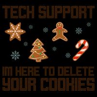 Tech Support I'm Here To Delete Your Cookies Funny Christmas 16oz Travel Tumbler