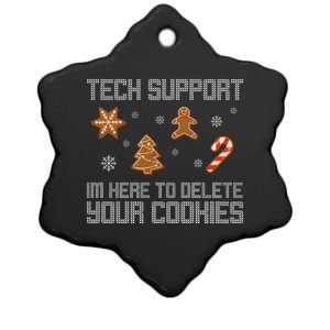 Tech Support I'm Here To Delete Your Cookies Funny Christmas Ceramic Star Ornament