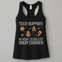 Tech Support I'm Here To Delete Your Cookies Funny Christmas Womens Tank Top