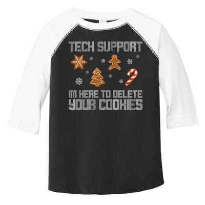 Tech Support I'm Here To Delete Your Cookies Funny Christmas Toddler Fine Jersey T-Shirt