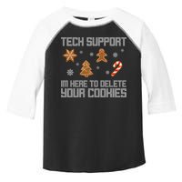 Tech Support I'm Here To Delete Your Cookies Funny Christmas Toddler Fine Jersey T-Shirt