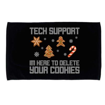 Tech Support I'm Here To Delete Your Cookies Funny Christmas Microfiber Hand Towel