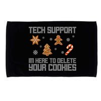 Tech Support I'm Here To Delete Your Cookies Funny Christmas Microfiber Hand Towel