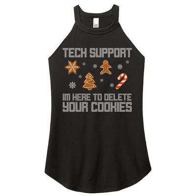 Tech Support I'm Here To Delete Your Cookies Funny Christmas Women's Perfect Tri Rocker Tank
