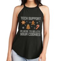 Tech Support I'm Here To Delete Your Cookies Funny Christmas Women's Perfect Tri Rocker Tank