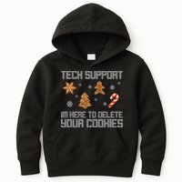 Tech Support I'm Here To Delete Your Cookies Funny Christmas Kids Hoodie