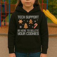 Tech Support I'm Here To Delete Your Cookies Funny Christmas Kids Hoodie