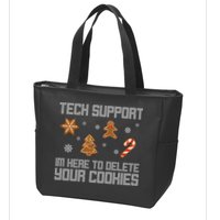 Tech Support I'm Here To Delete Your Cookies Funny Christmas Zip Tote Bag