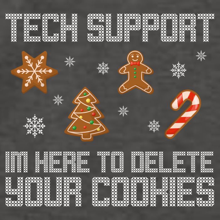 Tech Support I'm Here To Delete Your Cookies Funny Christmas Vector Backpack