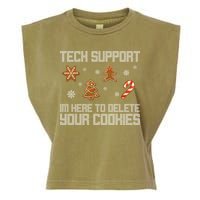 Tech Support I'm Here To Delete Your Cookies Funny Christmas Garment-Dyed Women's Muscle Tee