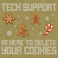 Tech Support I'm Here To Delete Your Cookies Funny Christmas Garment-Dyed Women's Muscle Tee