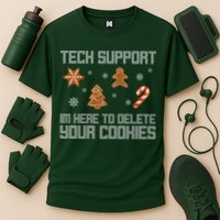 Tech Support I'm Here To Delete Your Cookies Funny Christmas Performance Shirt