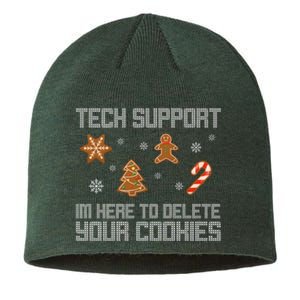 Tech Support I'm Here To Delete Your Cookies Funny Christmas Sustainable Beanie