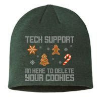 Tech Support I'm Here To Delete Your Cookies Funny Christmas Sustainable Beanie