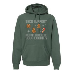 Tech Support I'm Here To Delete Your Cookies Funny Christmas Premium Hoodie