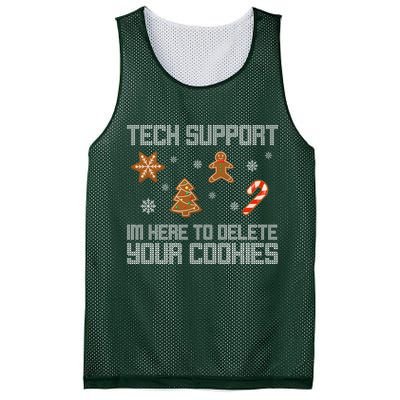 Tech Support I'm Here To Delete Your Cookies Funny Christmas Mesh Reversible Basketball Jersey Tank
