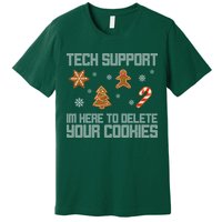 Tech Support I'm Here To Delete Your Cookies Funny Christmas Premium T-Shirt