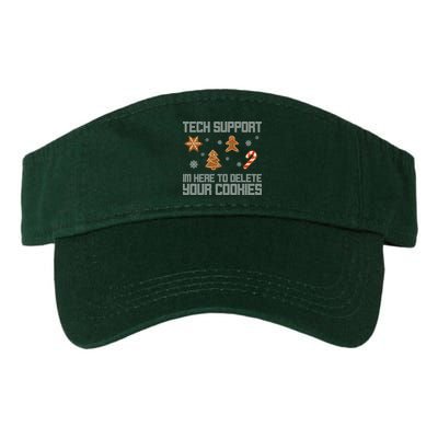 Tech Support I'm Here To Delete Your Cookies Funny Christmas Valucap Bio-Washed Visor