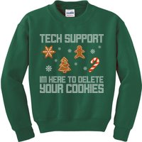 Tech Support I'm Here To Delete Your Cookies Funny Christmas Kids Sweatshirt
