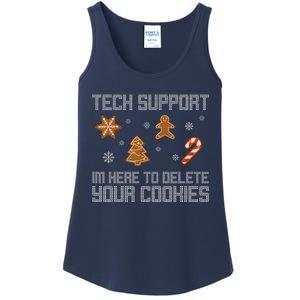 Tech Support I'm Here To Delete Your Cookies Funny Christmas Ladies Essential Tank