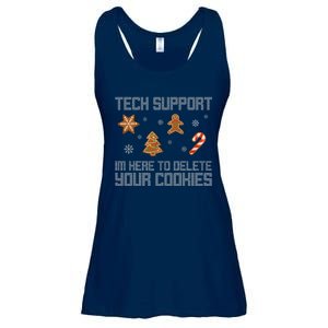 Tech Support I'm Here To Delete Your Cookies Funny Christmas Ladies Essential Flowy Tank