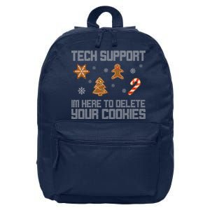 Tech Support I'm Here To Delete Your Cookies Funny Christmas 16 in Basic Backpack