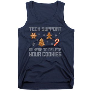 Tech Support I'm Here To Delete Your Cookies Funny Christmas Tank Top