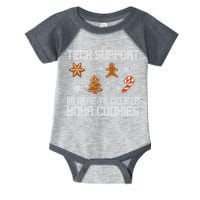 Tech Support I'm Here To Delete Your Cookies Funny Christmas Infant Baby Jersey Bodysuit