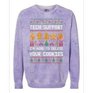 Tech Support IM Here To Delete Your Cookies Xmas Colorblast Crewneck Sweatshirt