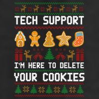 Tech Support IM Here To Delete Your Cookies Xmas 7 Panel Mesh Trucker Snapback Hat