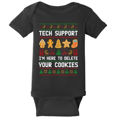 Tech Support IM Here To Delete Your Cookies Xmas Baby Bodysuit