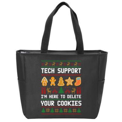 Tech Support IM Here To Delete Your Cookies Xmas Zip Tote Bag