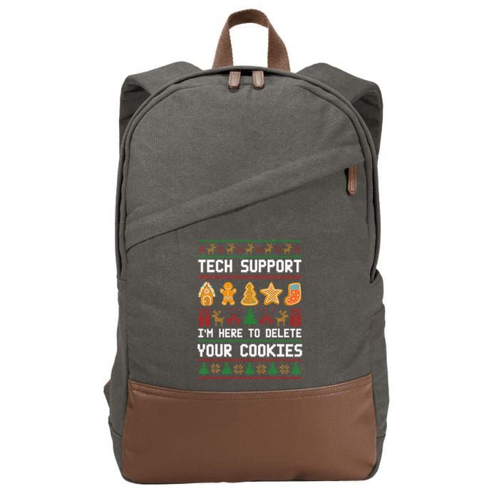 Tech Support IM Here To Delete Your Cookies Xmas Cotton Canvas Backpack