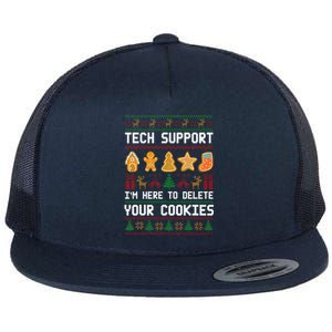 Tech Support IM Here To Delete Your Cookies Xmas Flat Bill Trucker Hat