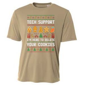 Tech Support IM Here To Delete Your Cookies Xmas Cooling Performance Crew T-Shirt