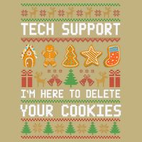 Tech Support IM Here To Delete Your Cookies Xmas Cooling Performance Crew T-Shirt