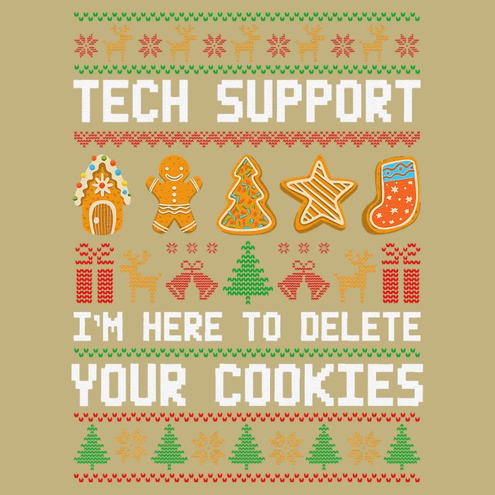 Tech Support IM Here To Delete Your Cookies Xmas Cooling Performance Crew T-Shirt