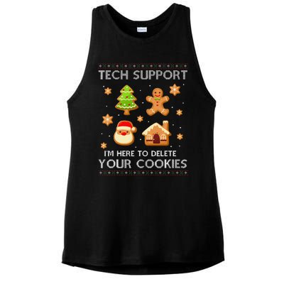 Tech Support IM Here To Delete Your Cookies Christmas Ladies PosiCharge Tri-Blend Wicking Tank