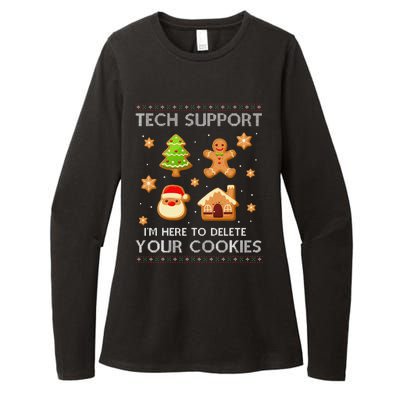 Tech Support IM Here To Delete Your Cookies Christmas Womens CVC Long Sleeve Shirt