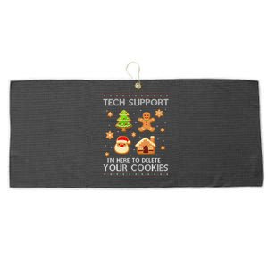 Tech Support IM Here To Delete Your Cookies Christmas Large Microfiber Waffle Golf Towel