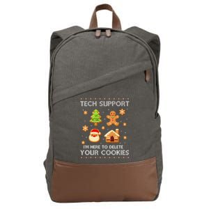 Tech Support IM Here To Delete Your Cookies Christmas Cotton Canvas Backpack