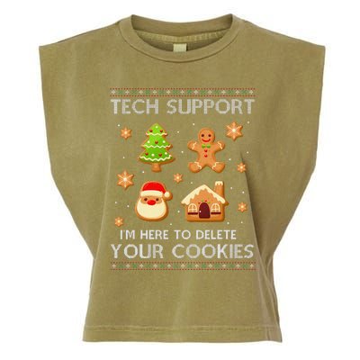 Tech Support IM Here To Delete Your Cookies Christmas Garment-Dyed Women's Muscle Tee