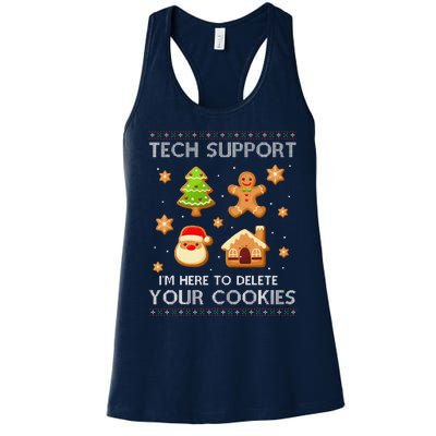 Tech Support IM Here To Delete Your Cookies Christmas Women's Racerback Tank